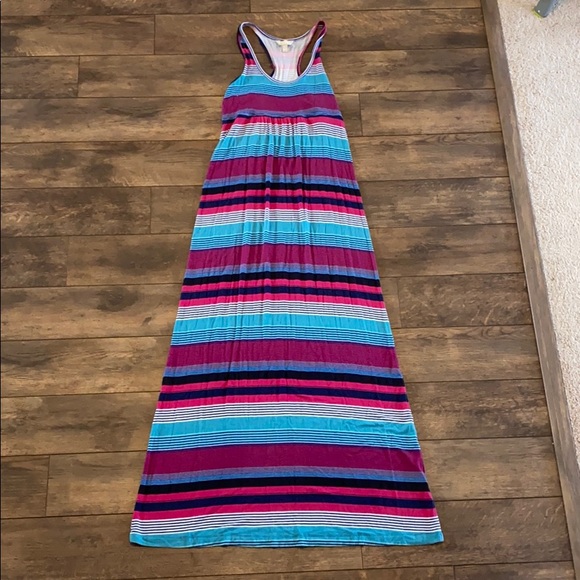 Banana Republic S Striped Tank Top Maxi Dress - Picture 1 of 17